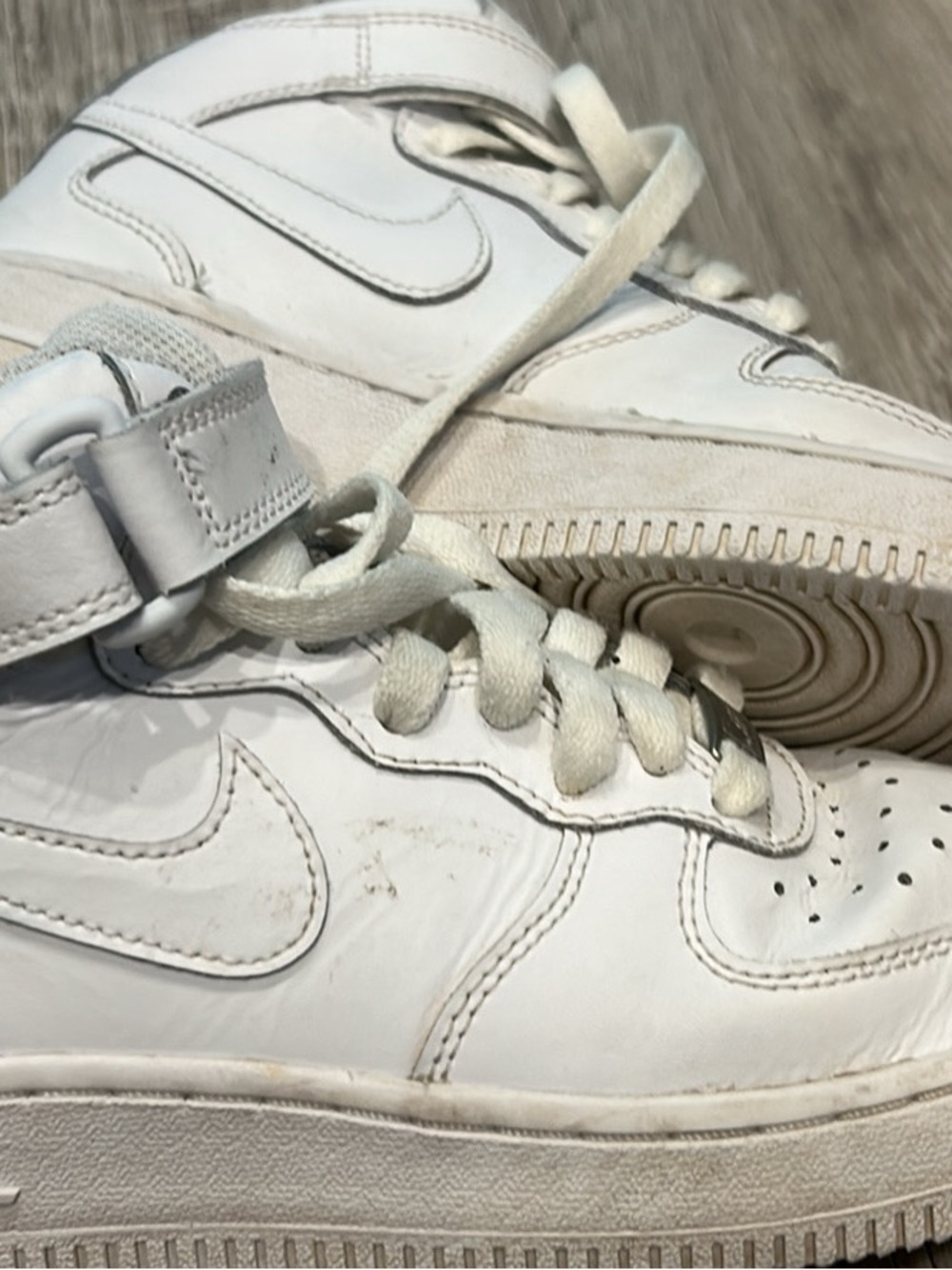 Nike Kids White High-Top Sneakers with Strap